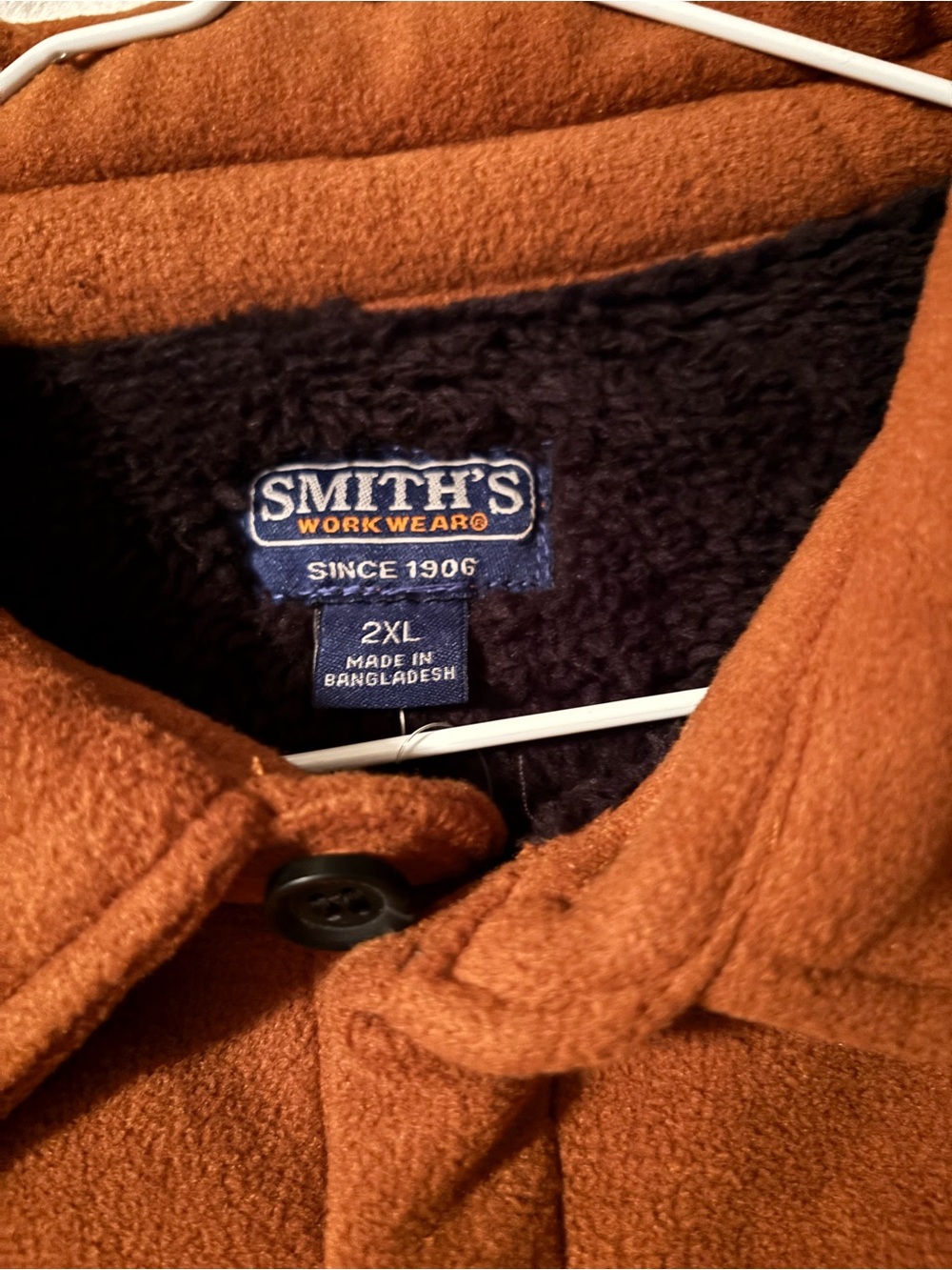 SMITH Rust-Brown Lightweight Fleece Shirt Jacket - Picture 4 of 4